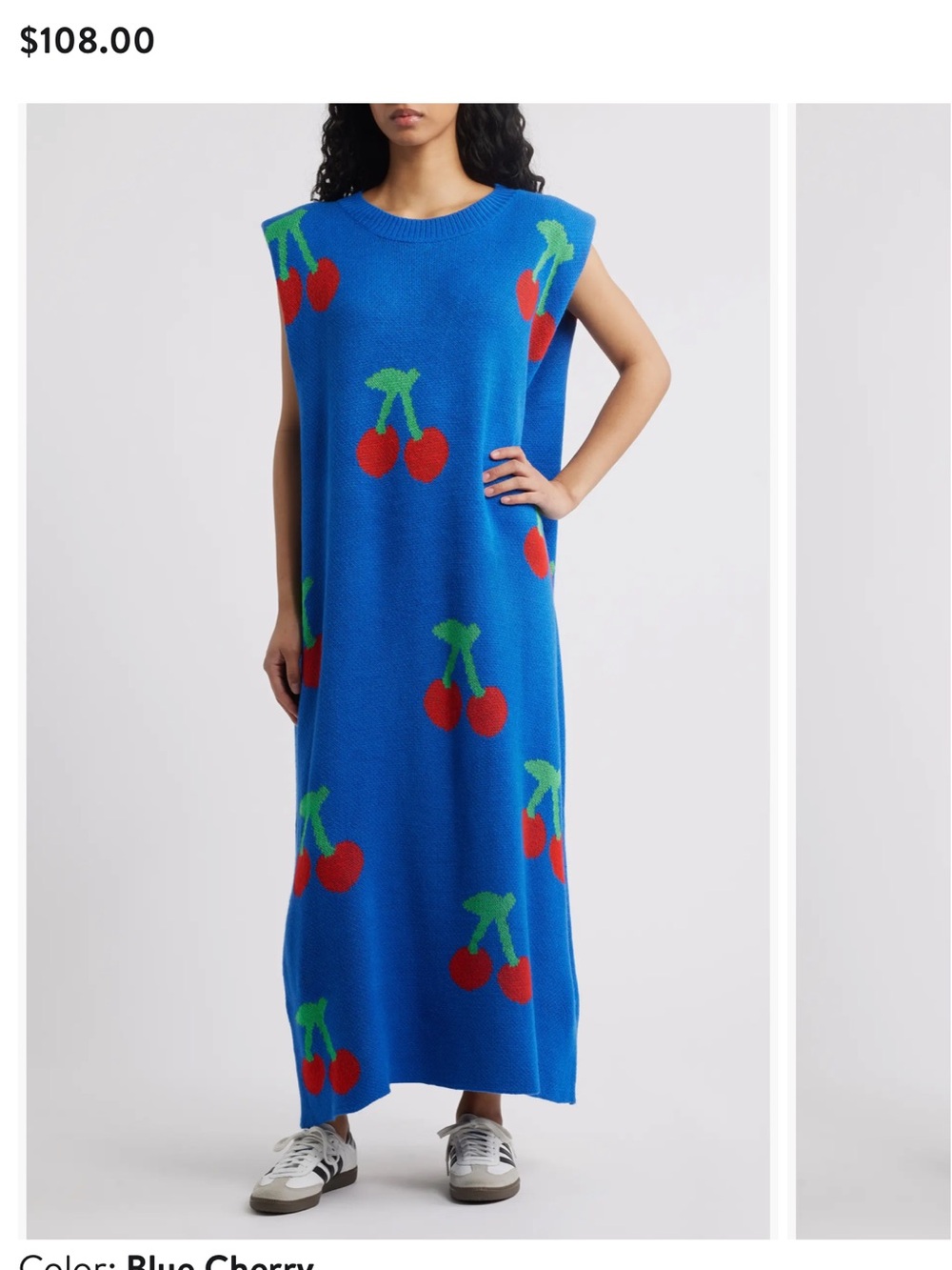 Dressed in LALA Blue Cherry Knit Maxi Dress